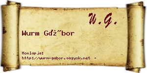 Wurm Gábor névjegykártya
