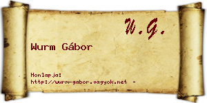 Wurm Gábor névjegykártya